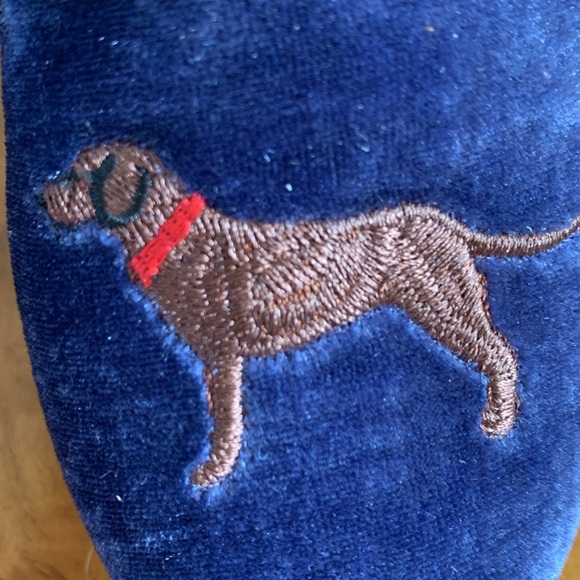 Jack Rogers dog loafer // Chocolate Lab Blue velvet loafer Jack Rogers NIB - Picture 5 of 9